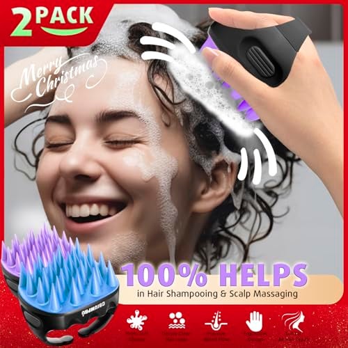 Cbiumpro 2-Pack Scalp Massager Shampoo Brush, Ultra Soft Silicone Scalp Scrubber Exfoliator Brush for Hair Growth & Dandruff Removal - 100% Fit All Hair Types - Image 2