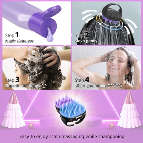Cbiumpro 2-Pack Scalp Massager Shampoo Brush, Ultra Soft Silicone Scalp Scrubber Exfoliator Brush for Hair Growth & Dandruff Removal - 100% Fit All Hair Types - Image 5