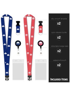 Cruise On Cruise Lanyard For Ship Cards - 2 Pack With Id Holder, Key Card Lanyard For Cruise Ship Cards Retractable Badge & Waterproof Cruise Card Holder - Cruise Essentials 2024 & 2025 [Blue & Red]  - Image 3