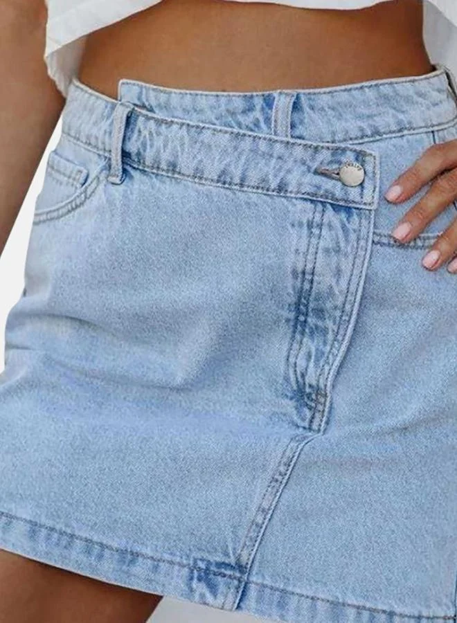 يونيكي Blue Denim Mini Skirts