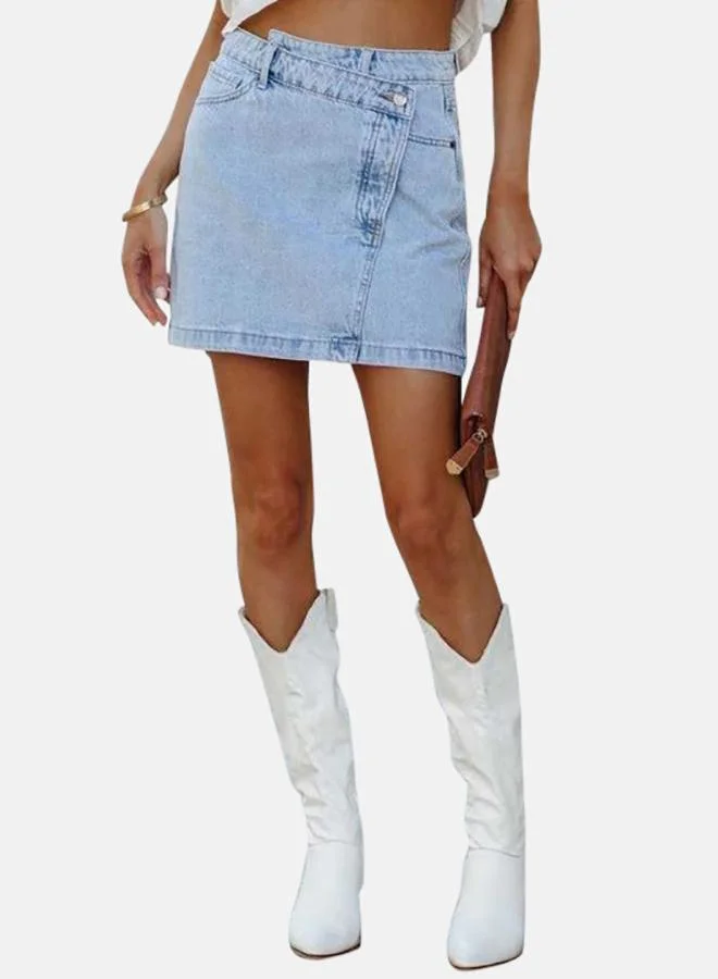 يونيكي Blue Denim Mini Skirts