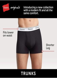 Hanes Hanes Originals Men’s Trunk , Stretch Cotton Moisture-Wicking Underwear, Modern Fit Low Rise, Multipacks  - Image 1