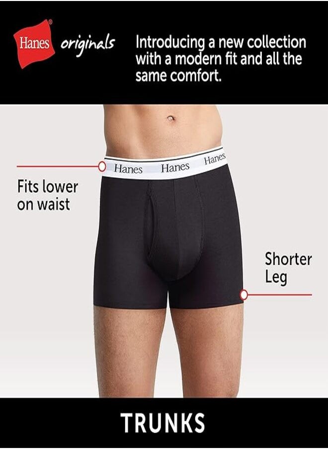 Hanes Hanes Originals Men’s Trunk , Stretch Cotton Moisture-Wicking Underwear, Modern Fit Low Rise, Multipacks  - Image 1