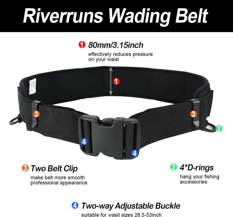 Riverruns Neoprene Adjustable Fishing Wading Belt, Fishing Wader Belt for Men Kayaking. - Image 2