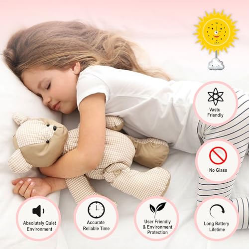 wallkriti Smiling Sun and Cloud Kids Wall Clock, Yellow, Decorative Nursery Room Clock - Image 4