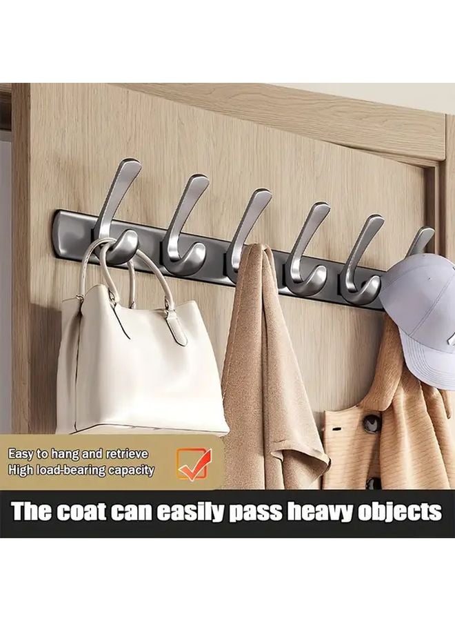 Snook 6 Hook Gray Adhesive Hooks Rust Proof For Towels Bathrobes Clothes - Image 2