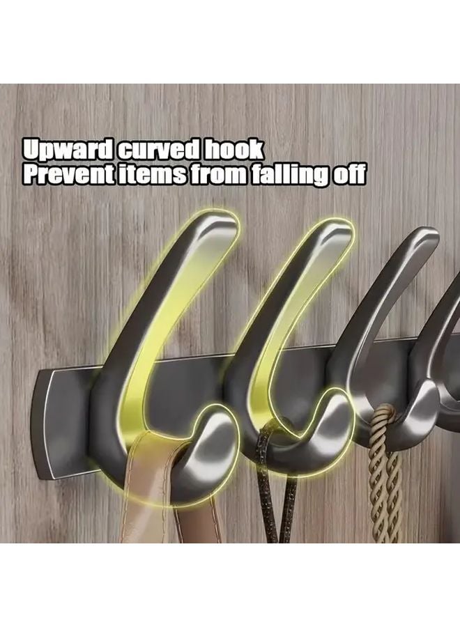 Snook 6 Hook Gray Adhesive Hooks Rust Proof For Towels Bathrobes Clothes - Image 5