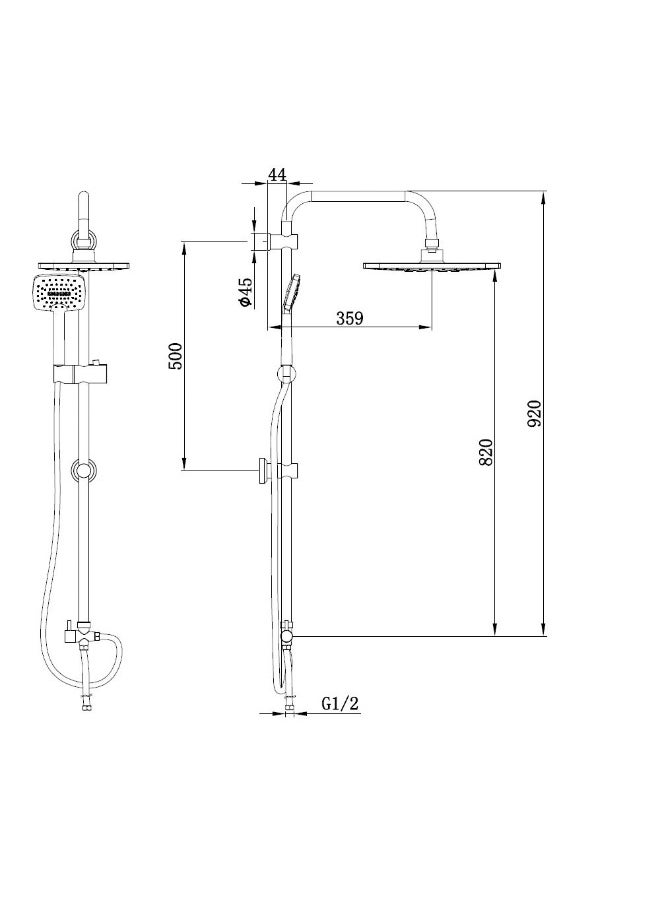 Milano Manila Collection 3 In 1 Matt Black (Basin +Bath+Shower Column) | Brass Complete Set | Shower Kit Set For Bathroom Toilet Washroom - Matt Black - pzsku/ZB69A74BD2DE4AFB0F5C9Z/45/_/1728541725/329c0b09-cf35-4d6d-9cad-d49ed57be4b3