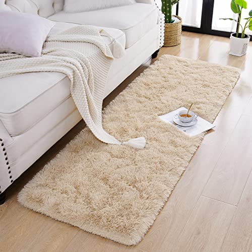 Chicrug Soft Runner Rug for Bedroom Living Room Plush Fluffy Rug 2x6 Feet, Shag Furry Runner Carpet Non Shedding for Nursery Children Kids Girls Room Home Decorative, Khaki - Image 5