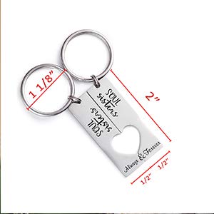 LParkin Soul Sister Keychains for 2 Connecting Heart Keychain Set Always & Forever Sister Keychain Jewelry for Women Sister Gift Best Friends Key Chain Set (Soul Sisters) - Image 2