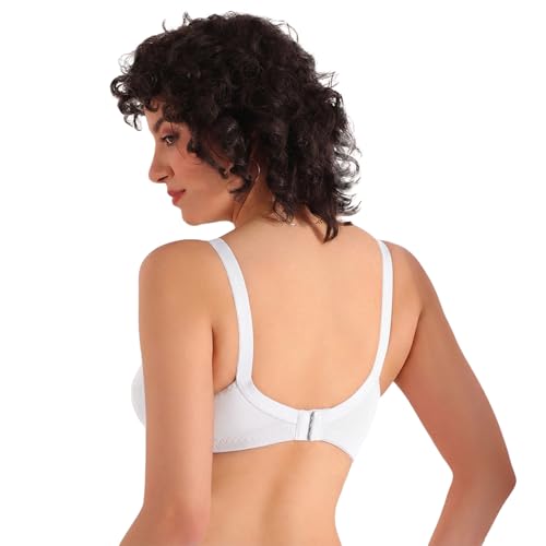 Kalyani Damini Full Coverage Non Padded Cotton Everyday Bra White,White_36D Pack of 2 - Image 2