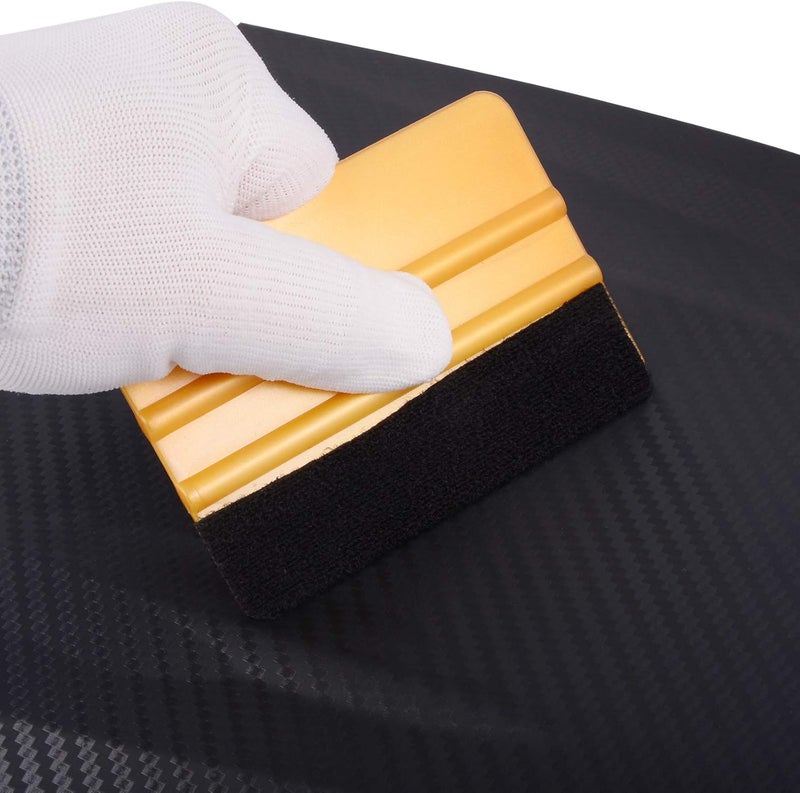 Ehdis 10pcs Vinyl Squeegee 4 Inch Car Vinyl Scraper Decal Applicator Window Tint Wallpaper Smoothing Tool with Black Fabric Felt Edge -Gold - Image 4