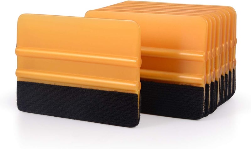Ehdis 10pcs Vinyl Squeegee 4 Inch Car Vinyl Scraper Decal Applicator Window Tint Wallpaper Smoothing Tool with Black Fabric Felt Edge -Gold - Image 2