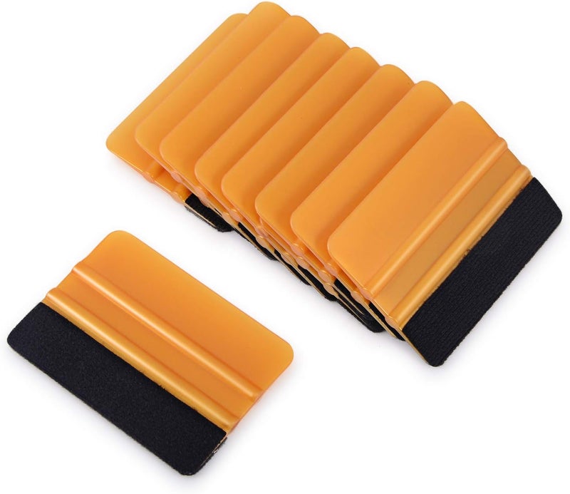 Ehdis 10pcs Vinyl Squeegee 4 Inch Car Vinyl Scraper Decal Applicator Window Tint Wallpaper Smoothing Tool with Black Fabric Felt Edge -Gold - Image 3
