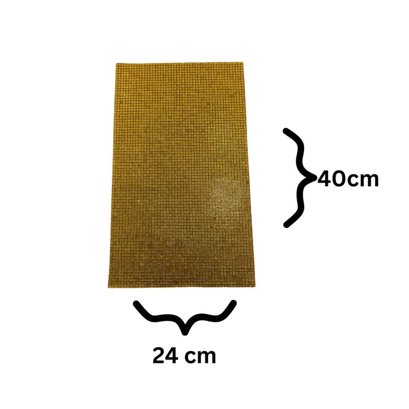 DeLush Resin Self Adhesive Gold Metalball Sticker DIY Decoration Hotfix Crystal Metal Ball Sheet Roll for Art and Craft 40cm x 24cm - Image 2