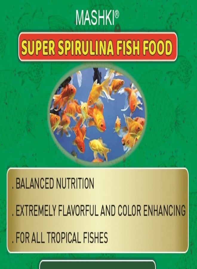 MASHKI Super Spirulina Aquarium Food - Color & Growth Enhancing Pellets for Tropical Fish - Nutritious Formula for All Life Stages (Young to Adult), 180 gram - Image 2