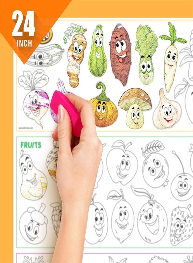 Inkmeo | Five in One Colouring Roll | AR Enabled | Interactive Educational Learning Chart | for Kids | Ages 2+ | Best Gift | Size (24 X 48 Inches) | Memory Retention - Image 5