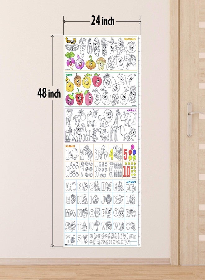 Inkmeo | Five in One Colouring Roll | AR Enabled | Interactive Educational Learning Chart | for Kids | Ages 2+ | Best Gift | Size (24 X 48 Inches) | Memory Retention - Image 2
