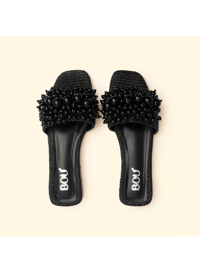 BOU SIRENA PEARL SLIDES - Onyx Pearl - Image 2