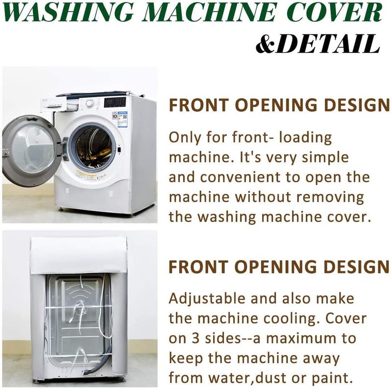 FUNI Silver Coating Oxford Cloth Full-automatic Roller Washing Machine Washer Dryer Cover Waterproof Sun-resistant Dust Cover - Image 4