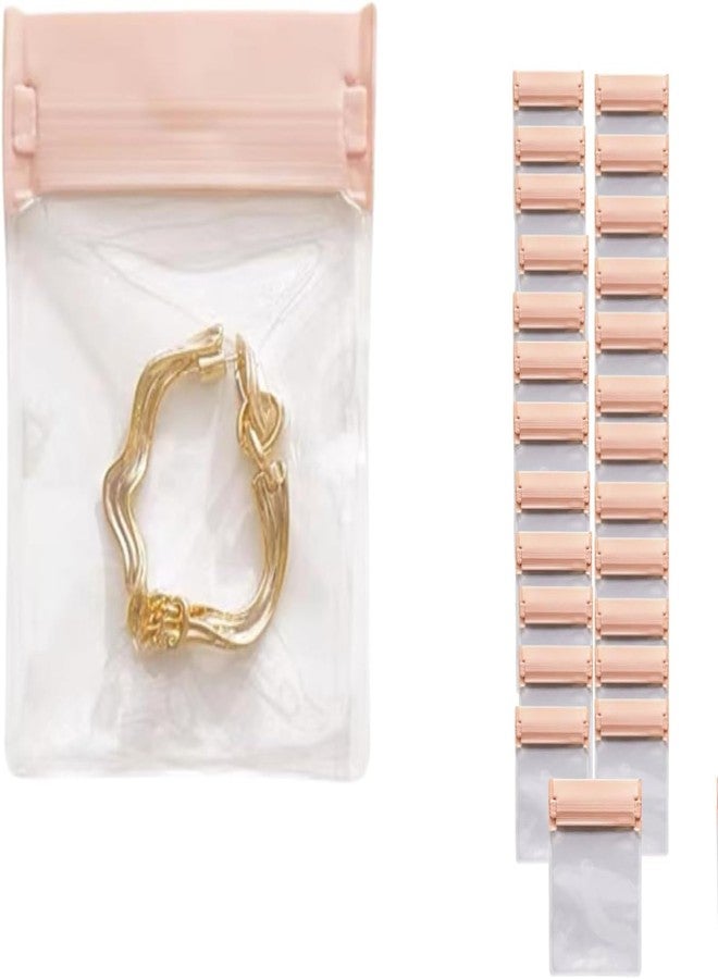 VENEXA 10 Pcs Anti Tarnish Jewelry Bags, EVA Zipper Lock Jewelry Pouch for Holding Storage Rings Earrings, 2.7"x3.9" Inch, Pink 【10 PCS】 - Image 1