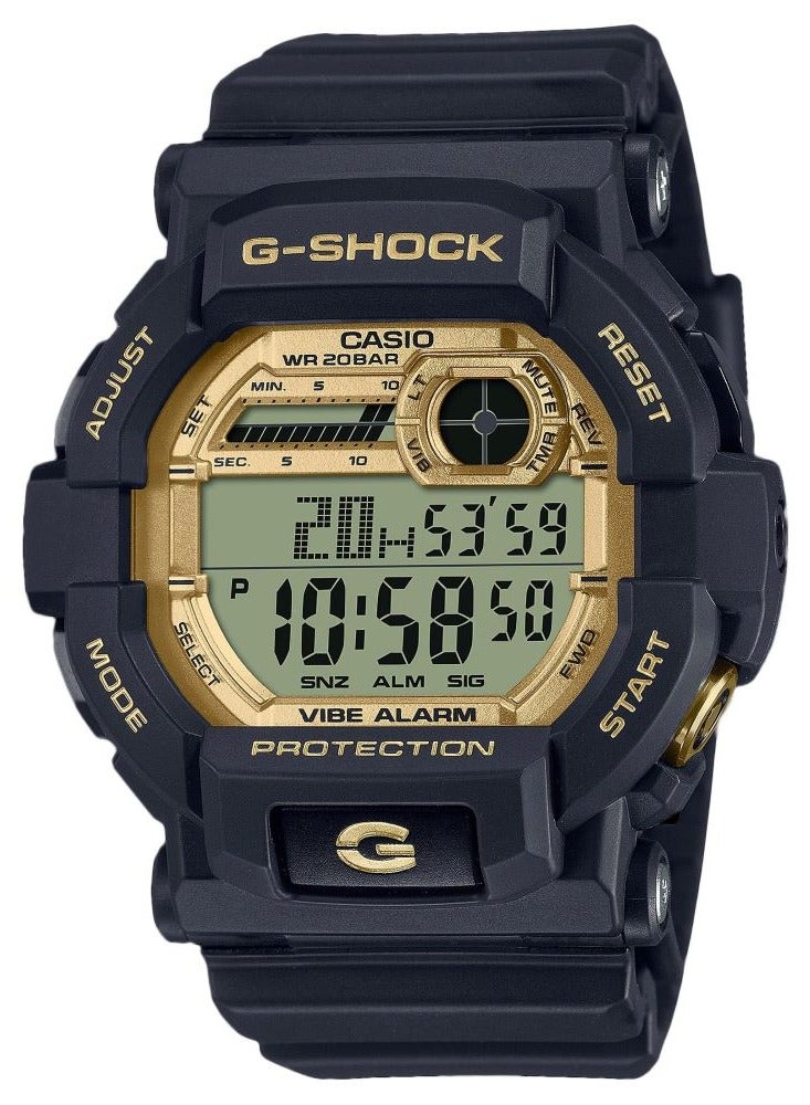 G-SHOCK Men's Digital Black Resin Gold Dial Quartz Watch GD-350GB-1D
