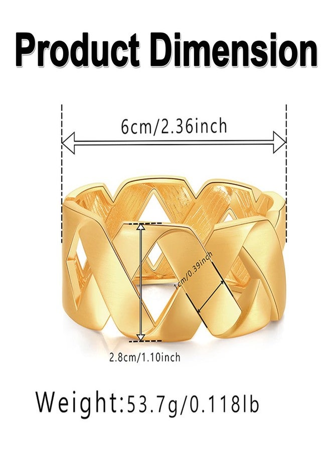 YBMYCM Wide Cuff Chunky Gold Bracelets for Women Open Cuff Bangles Adjustable Wrist Cuff Bracelets for Women - Image 4