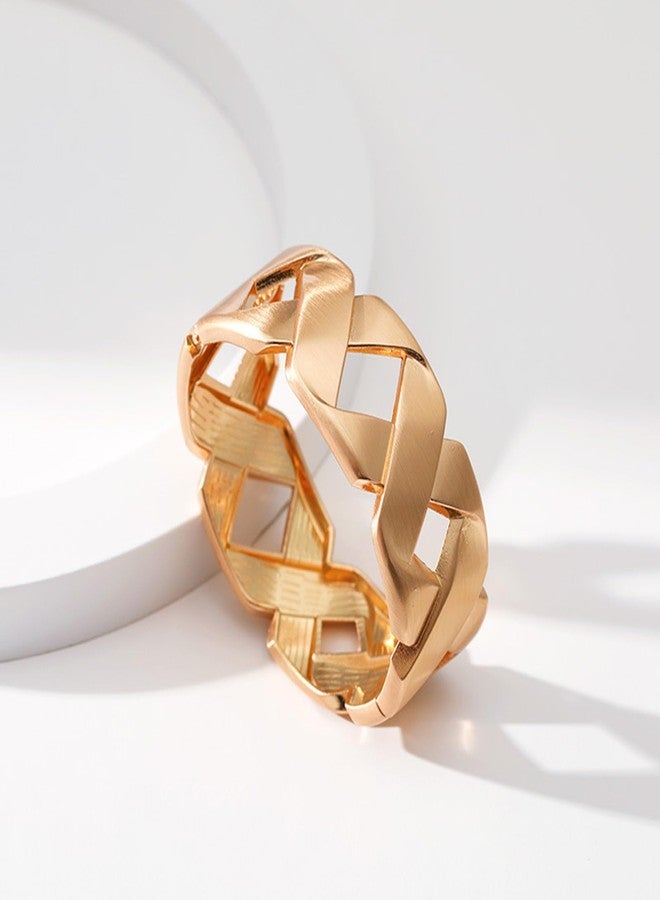 YBMYCM Wide Cuff Chunky Gold Bracelets for Women Open Cuff Bangles Adjustable Wrist Cuff Bracelets for Women - Image 5