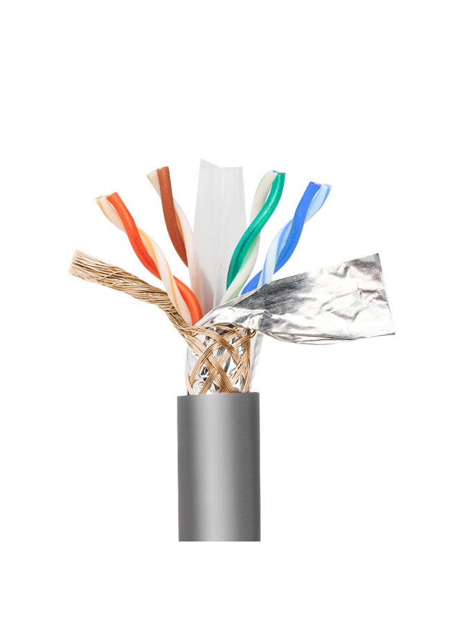Generic Network Cable Ultra-five Category 5e Double Shielded Oxygen-free Copper Finished Network Cable Multi-strand Pure Copper Network Jumper-Color:Gray-Line Length:2 M  - Image 5