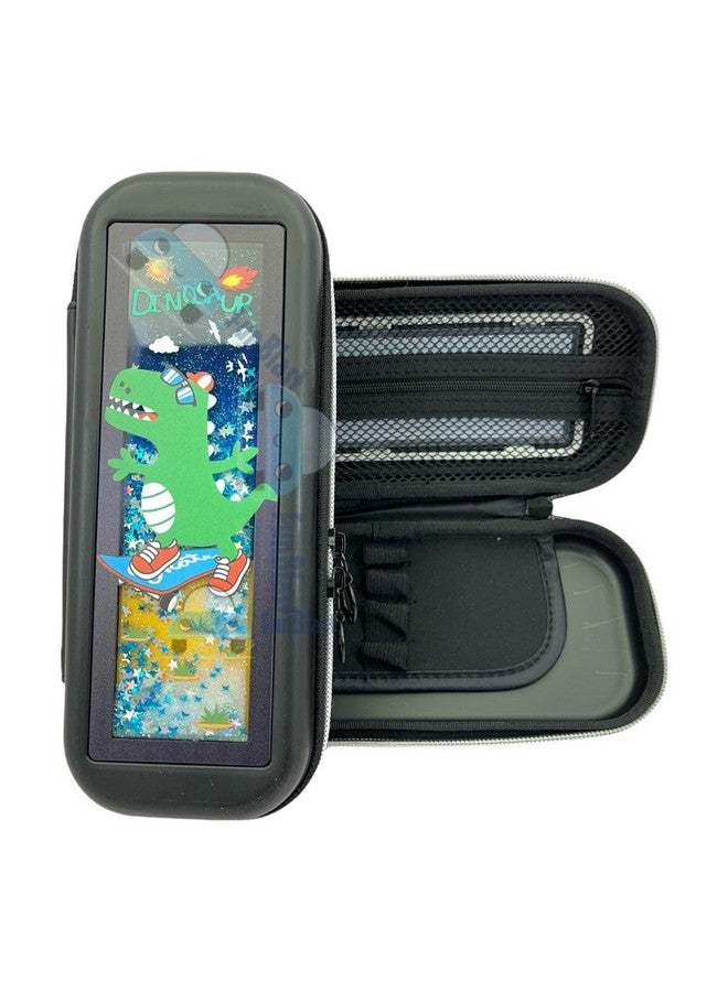 فنبلاست حقائب أقلام فان بلاست بتصميم ديناصور للأولاد - حقيبة متعددة الأغراض بسحاب للأولاد في المدارس، صندوق منظم للأدوات المكتبية، حقيبة أقلام أنيقة لأطفال المدارس، هدية إرجاع للأطفال - Image 1