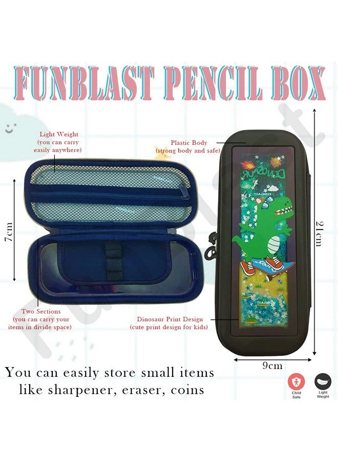 فنبلاست حقائب أقلام فان بلاست بتصميم ديناصور للأولاد - حقيبة متعددة الأغراض بسحاب للأولاد في المدارس، صندوق منظم للأدوات المكتبية، حقيبة أقلام أنيقة لأطفال المدارس، هدية إرجاع للأطفال - Image 2