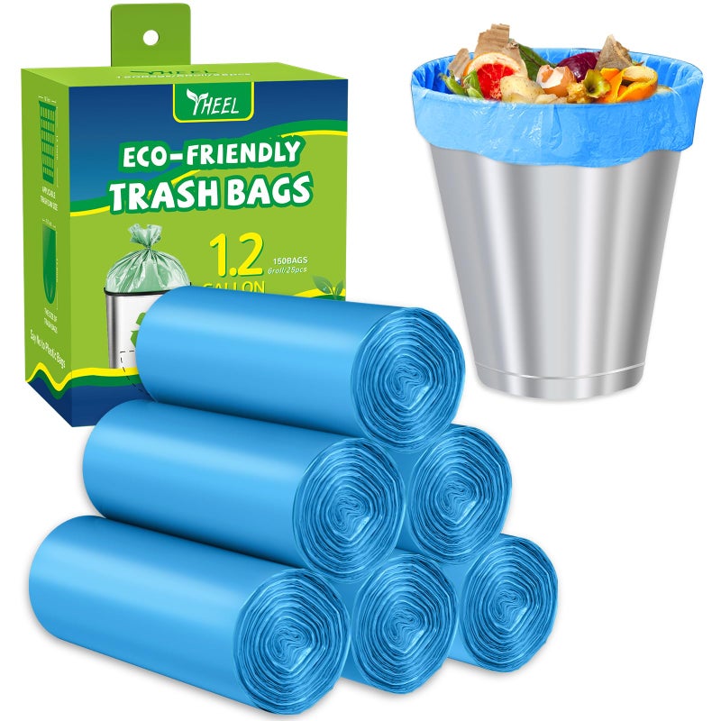 Small Trash Bags 12Gallon Small Garbage Bags for Bathroom Trash Bag Mini Trash Liners for Bathroom Bedroom Office Blue 150 Counts