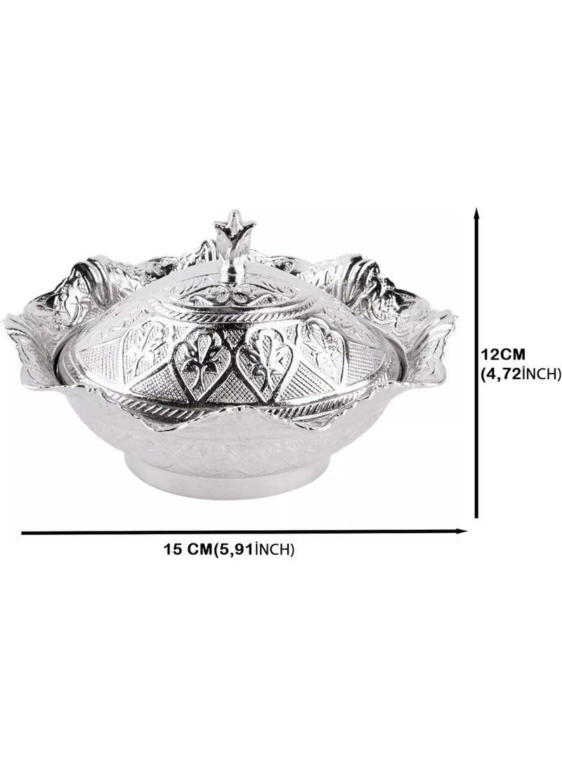 Chic Ottoman-Style Copper Sugar Pot with Lid – Magical Silver Color, Stylish Design, Made in Turkey  - Image 2