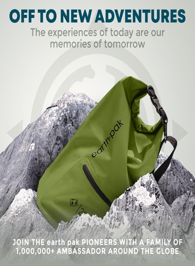 Earth Pak Torrent Series Dry Bag, Waterproof Bag with Adjustable Shoulder Strap and Waterproof Mobile Phone Case, Ideal for Kayaking, Fishing, Rafting, Green, 30 L - Image 5