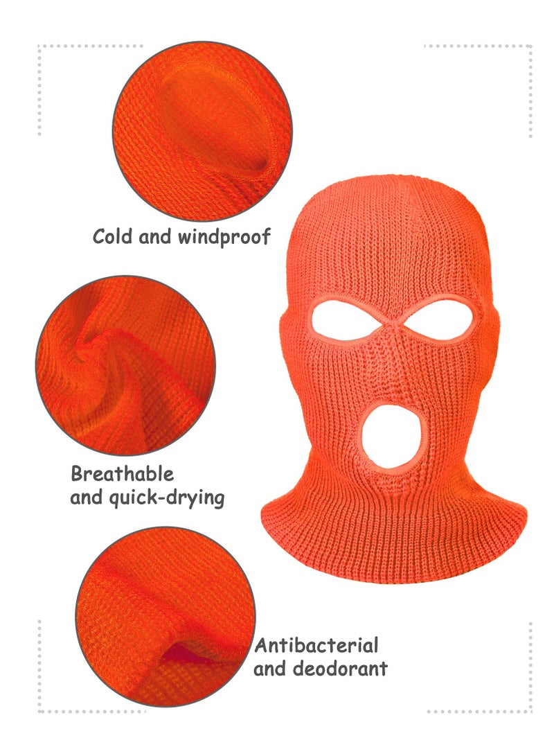 SOLARAE 3 Hole Full Face Cover Winter Outdoor Sport Knitted Face Cover Ski Adult Balaclava Headwrap Full Face Mask Motorcycle Cycling Snowboard Gear - Image 4