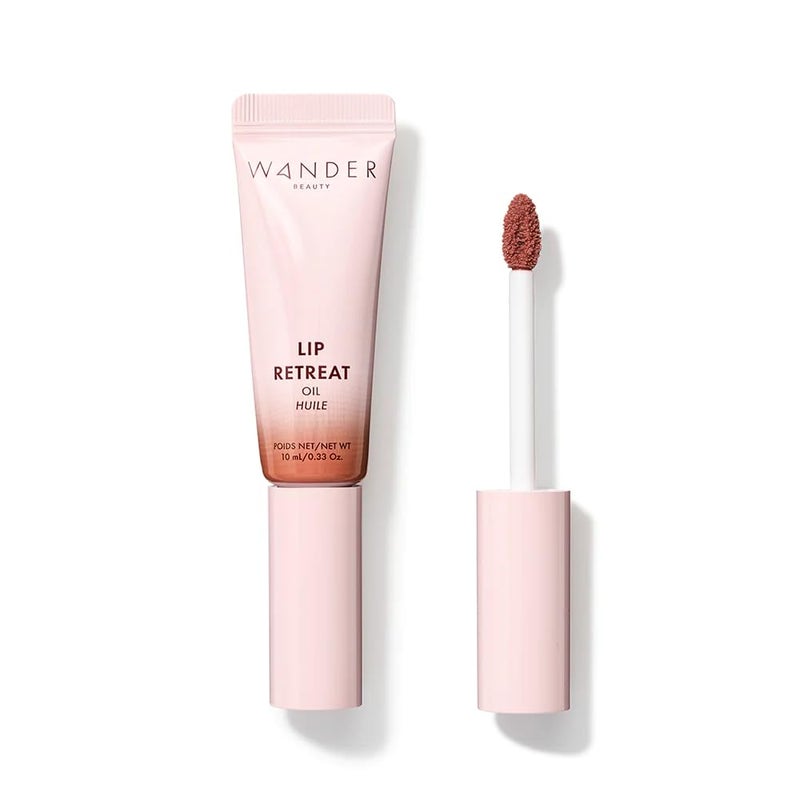 Wander Beauty Lip Retreat Oil - Tan Lines (Mauvey Nude) - 4-in-1 Tinted Oil + Moisturizing Gloss with Avocado, Vitamin E and Rosehip - Hydrating Care for Dry Lips - 0.33 fl oz - Image 1