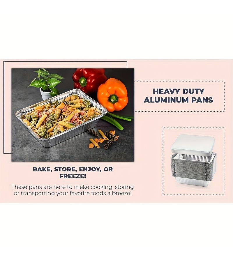 10pcs Heavy Duty Aluminum Foil Loaf Pans Non Stick Baking Box for Oven BBQ - Image 5