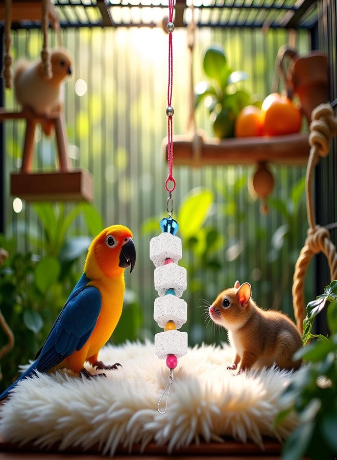 Sluswallow 1Pc White Bird Beak Grinding Stone Bird Chewing Toys Beak Grinding Stone Pet Supplies for Parrots Hamsters and Other Small Animals Small in Size and Light in Weight - Image 5