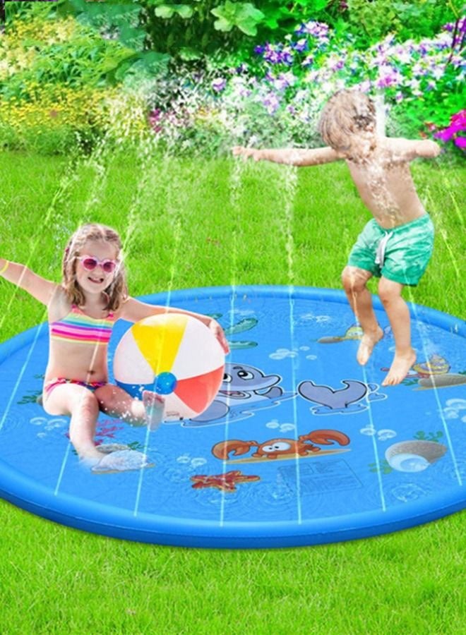 DURKU Colorful Animal Pattern Inflatable Splash Pad for Kids and Pets, Anti-slip Sprinkler Pad with Adjustable Water Spray Height, Easy to Transport and Store, Ideal for Garden, Backyard, Water Party, Out - Image 3