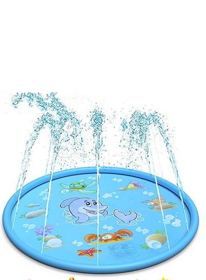 DURKU Colorful Animal Pattern Inflatable Splash Pad for Kids and Pets, Anti-slip Sprinkler Pad with Adjustable Water Spray Height, Easy to Transport and Store, Ideal for Garden, Backyard, Water Party, Out - Image 2