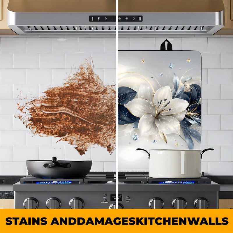 BVBOX Stove Top Cover Retro Flower Gas Stove Top Cover for Home Decoration Kitchen Pad Non-Stick Washable Cooktop Covers Countertop Protector Keep Stove Clean 28"x20" (Flower) - Image 5