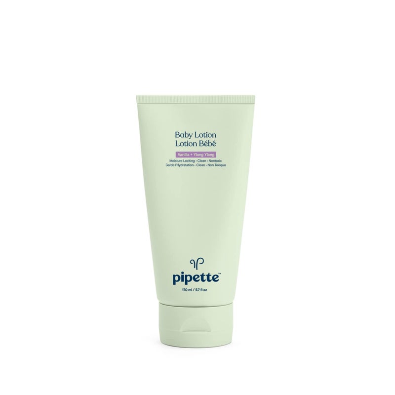 Pipette Baby Lotion, Vanilla + Ylang Ylang Scent, Hydration & Natural Moisture of Baby's Delicate Skin, Made with Ceramides and Renewable Plant-Derived Squalane, 5.7 fl oz - Image 1