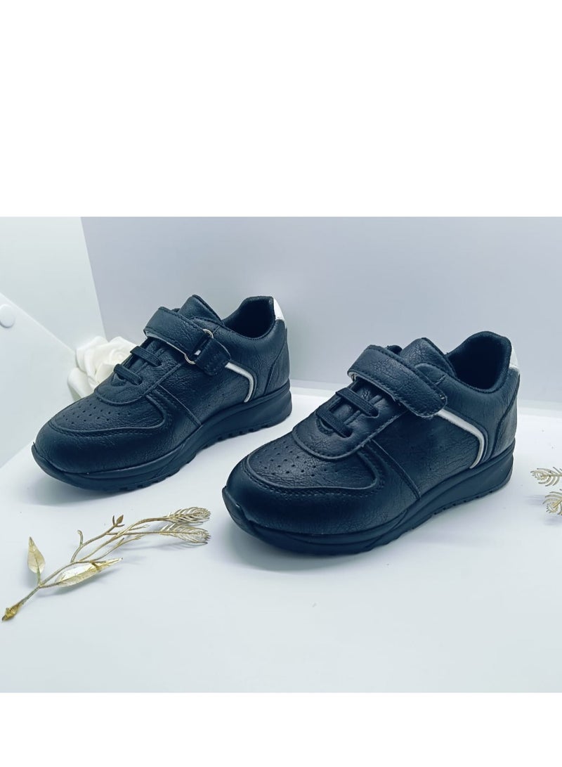 Flat Sneaker Shoes Casual For Kids Black  - Image 1