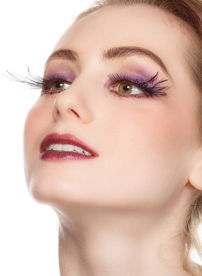 Dorisue Rainbow lashes Black Blue Purple Feather eyelashes Costume halloween eyelashes show False Eyelash Feather lashes Feather extensions for Women Girls at Dramatic events - Image 5