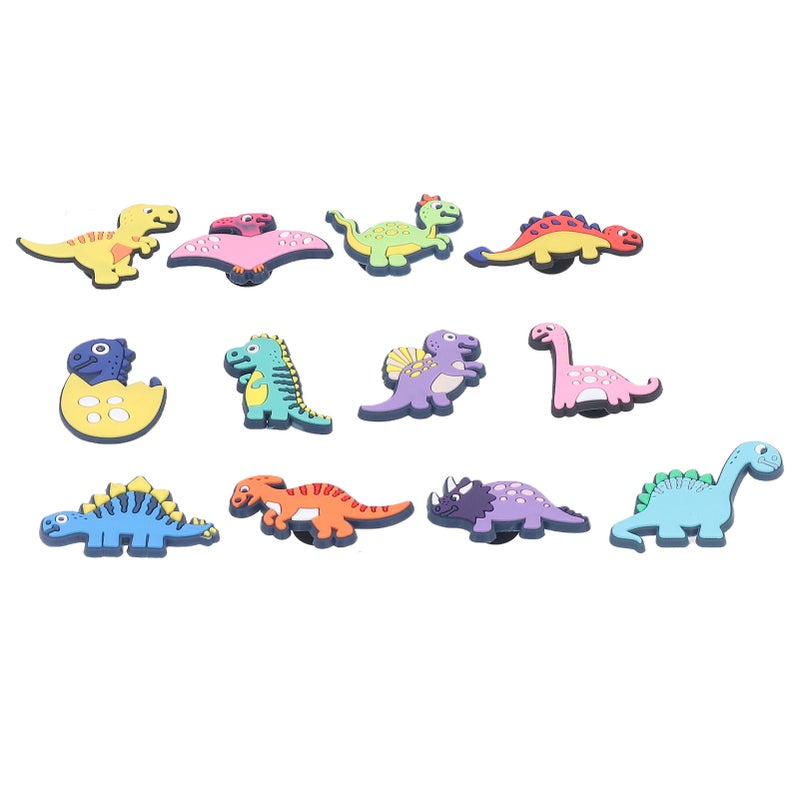 12Pcs Slipper Charm PVC Dinosaur Cartoon Waterproof Stylish Shoe Decoration for Men Women Birthday Gift - Image 5