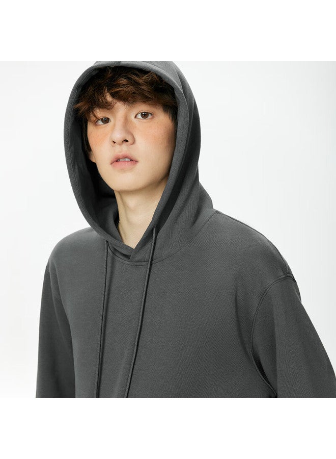 Miniso Men's Hoodie Heavyweight Loose Spring And Autumn Casual High-end Youth Trend Outerwear Deep Gray L