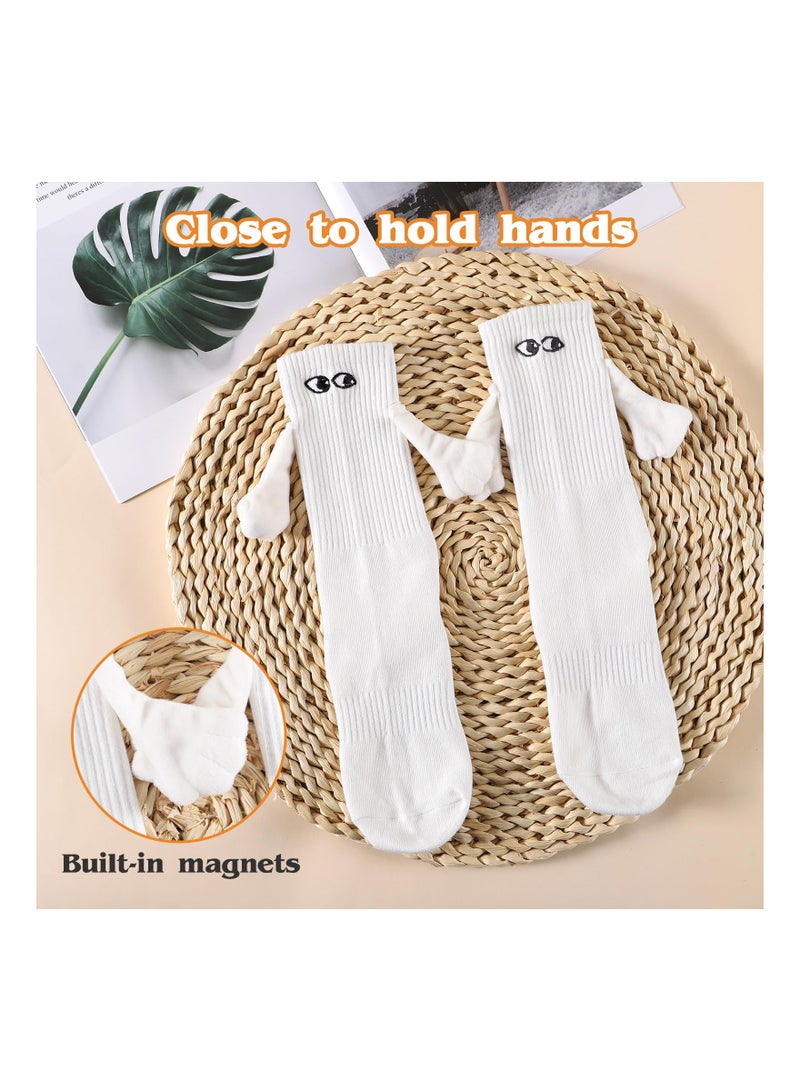 SYOSI Holding Hands Socks, Magnetic Socks, Couple Hand in Hand Socks, Mid-Tube Socks, Unisex Mid Tube Funny Hand In Hand Socks, Matching Couple Socks, Funny Gift, Couple Magnetic Hand Socks (2 White) - Image 2