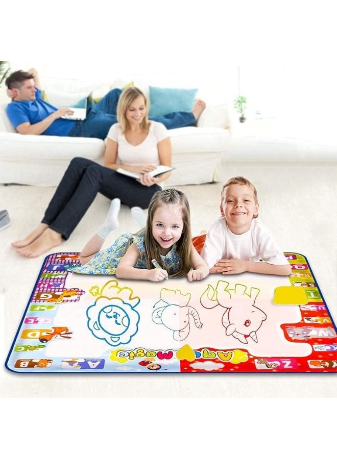 KIZZYEA Educational Toy for 2 3 4 5 Years Old Kids, Water Doodle Mat, Kids Large Coloring Mat with Neon Colors, Christmas Birthday Gifts for Toddlers, Boys,Girls - Image 1