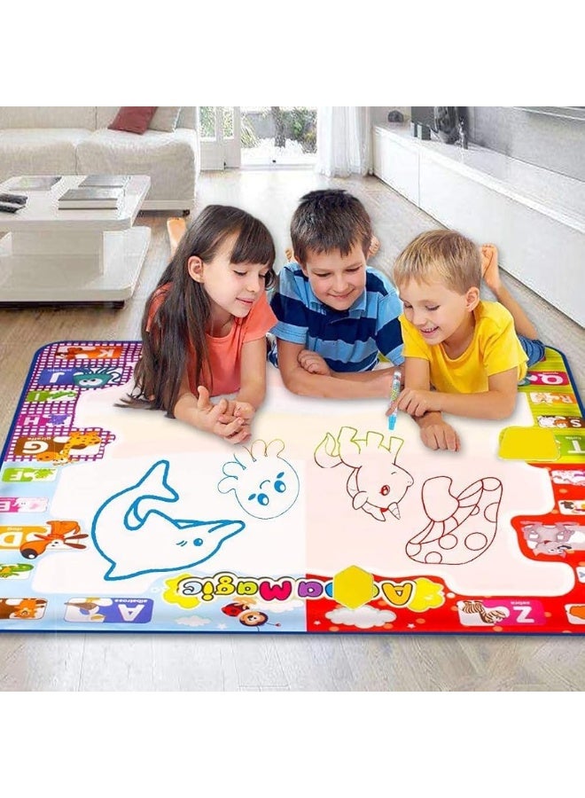 KIZZYEA Educational Toy for 2 3 4 5 Years Old Kids, Water Doodle Mat, Kids Large Coloring Mat with Neon Colors, Christmas Birthday Gifts for Toddlers, Boys,Girls - Image 3