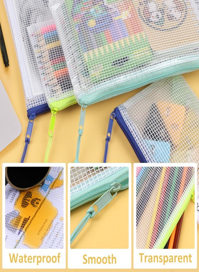 YOPCDJ 42pcs Mesh Zipper Pouch Bags, Puzzle Bag for Organizing Storage,12 Colors for Puzzles Board Game Storage, 8 Sizes for Reusable Plastic Zip Organizer for Travel - Image 3